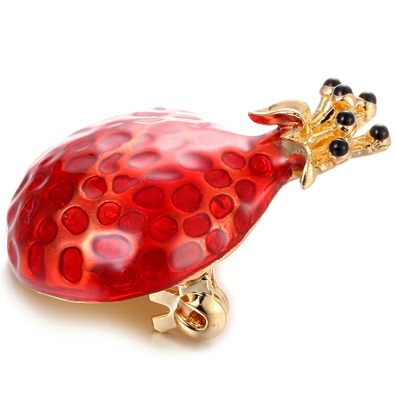 

Enamel Red Pomegranate Brooch Pineapple Fruit Shape Men Women's Clothing Badges Scarf Buckles Cute Suit Lapel Pin Accessories