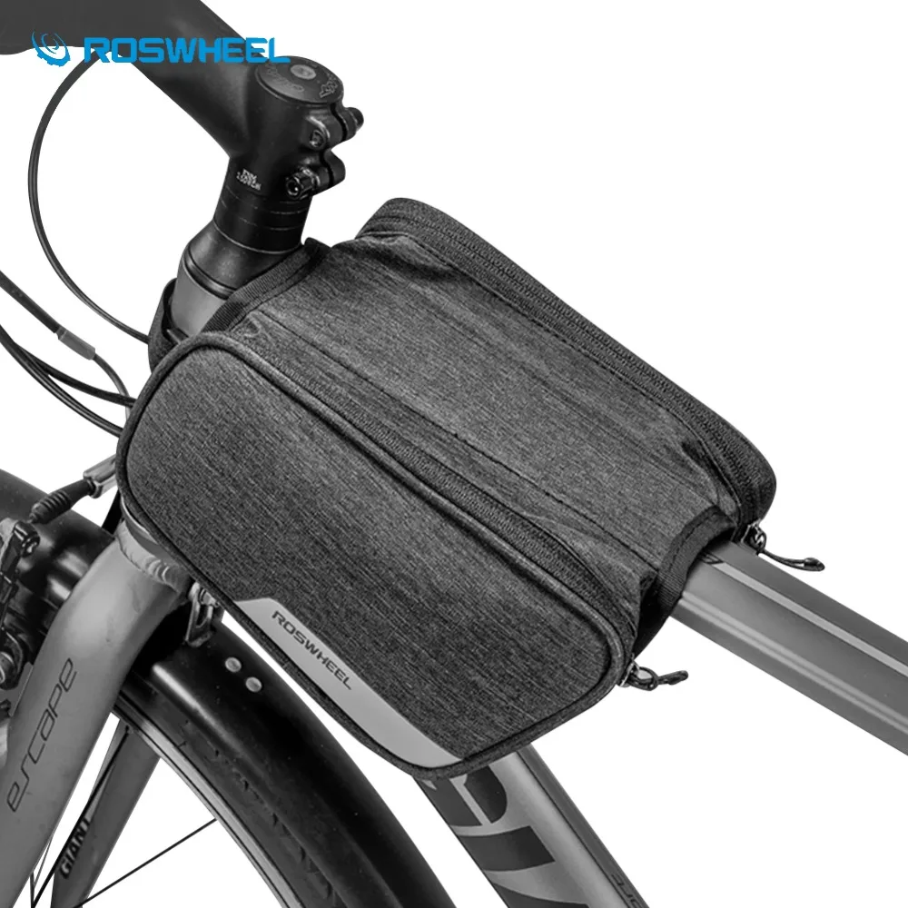 

ROSWHEEL Waterproof Cycling Bag 1.5L Road MTB BikeTube Bag Bicycle Front Frame Storage Bags Double Side Bicycle Accessories