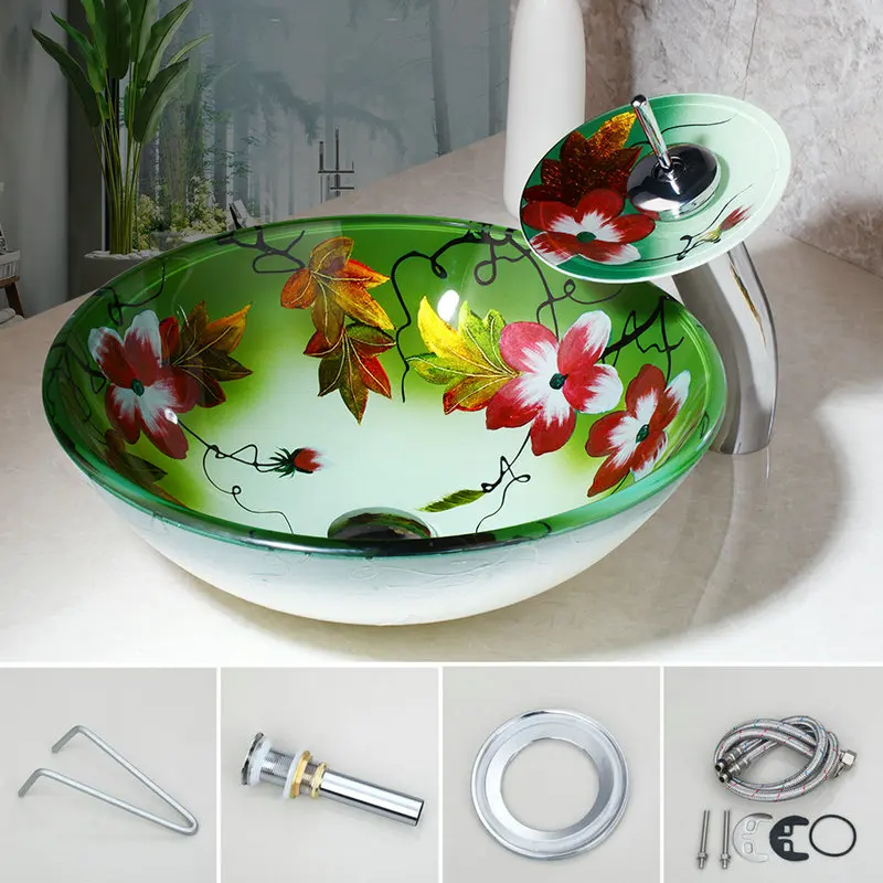 JIENI хромированный кран с водопадом+ раковина для ванной комнаты ...