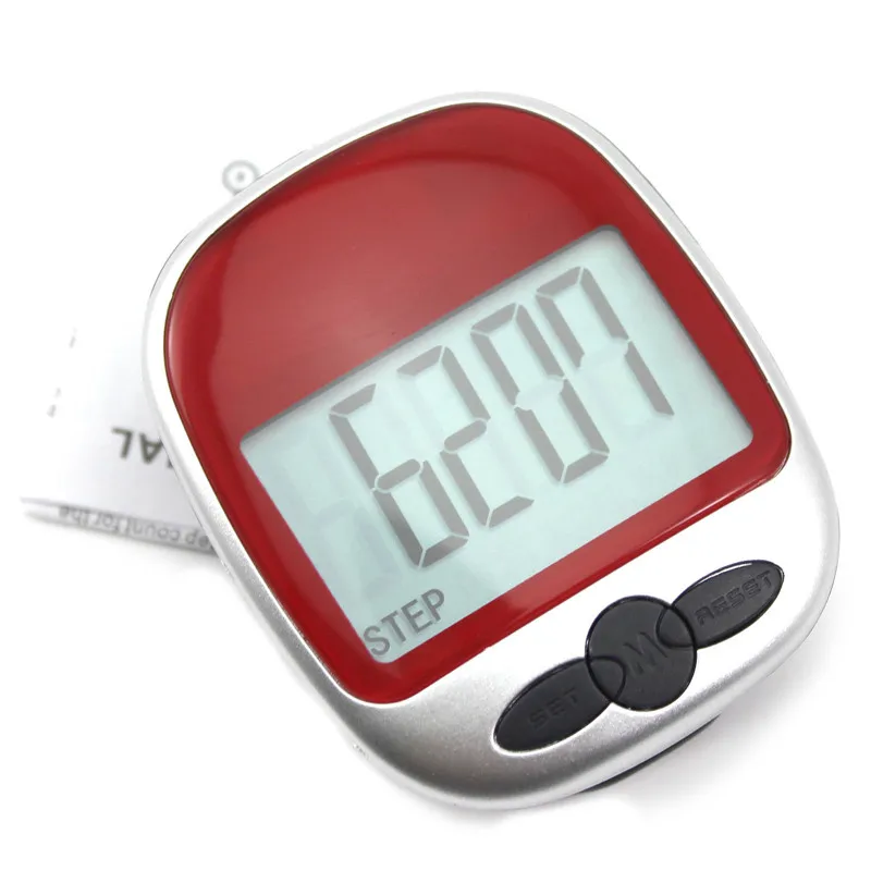 

1X Step Pedometer Large LCD Display Walking Distance Calorie Counter Clip(Red)