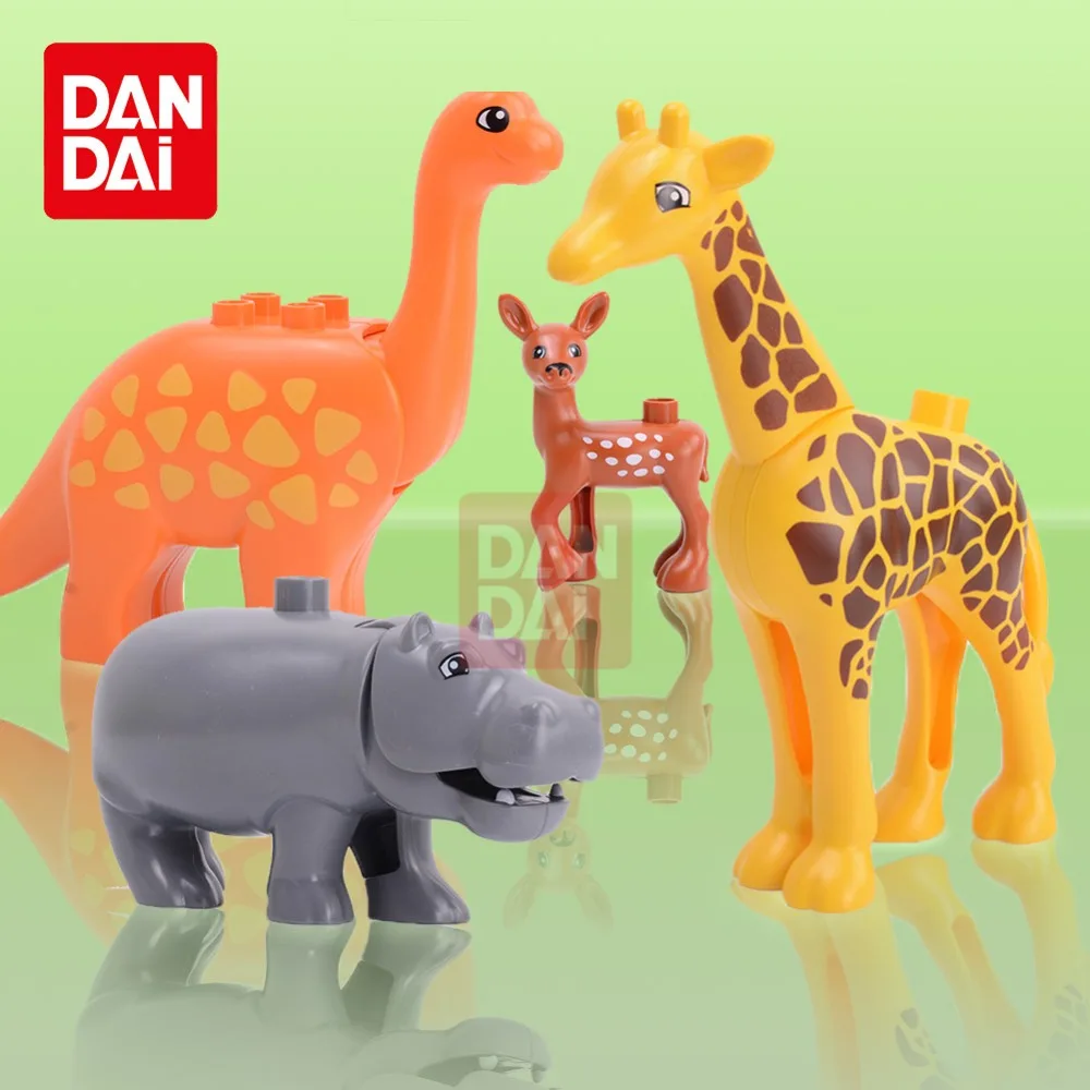 

Big Animals Zoo Park Elephant Tiger Lion Large particles Compatible with Duploings Single Figures Building Blocks Toy GIfts GK30