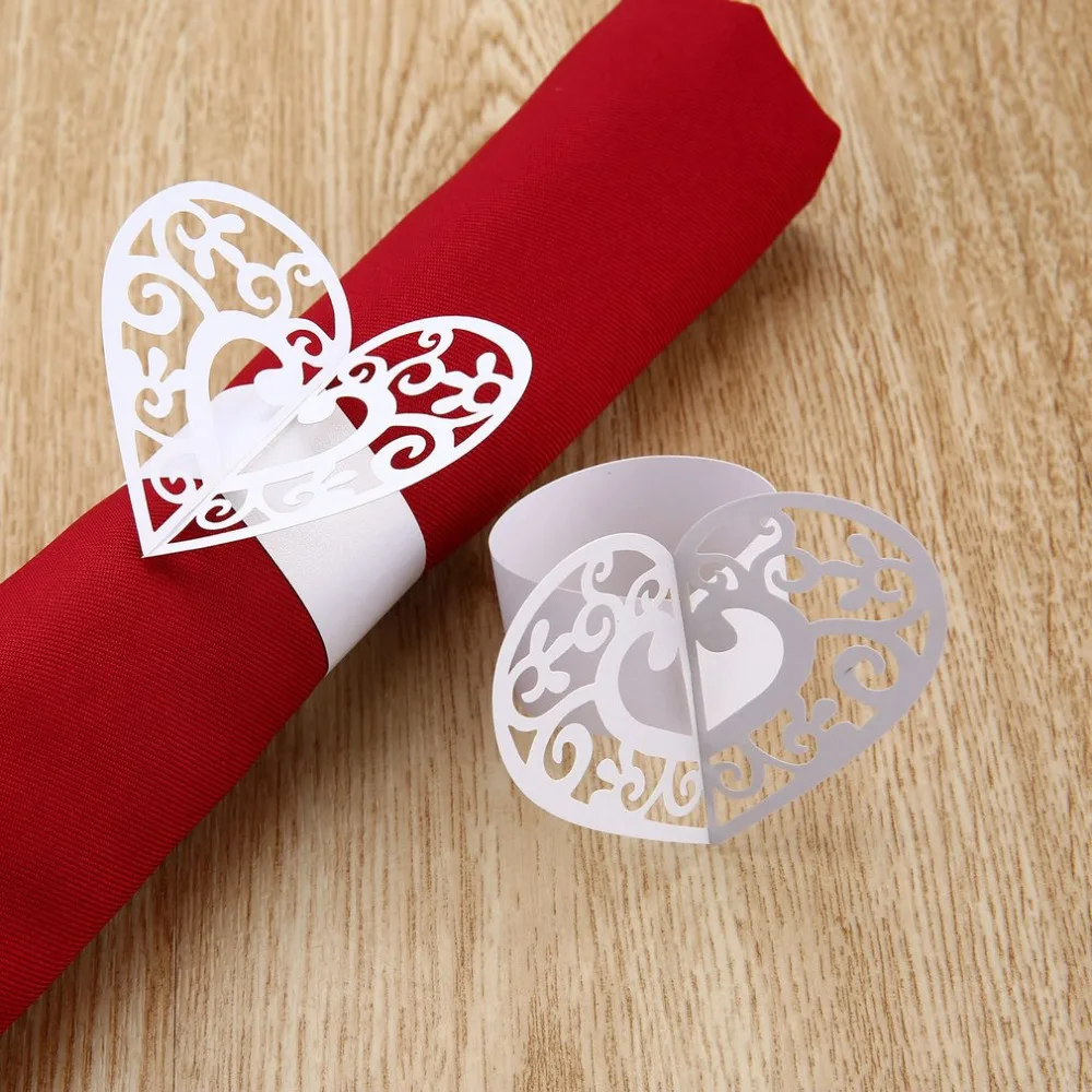 Buy 50pcs/set Paper Napkin Creative Heart Shape Laser