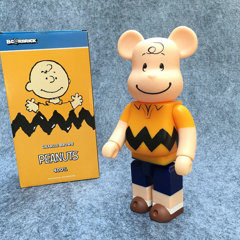 

400% 28CM Bearbrick BE@RBRIC Cos Charlie Brown DIY Graffiti Vinyl Action Figure Gloomy Bear Collectible Model Toy H130