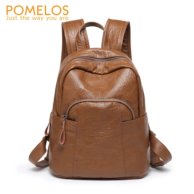 

POMELOS Brand Backpack Women Fashion Soft PU Leather Travel Backpack Female High Quality Ladies Bag Back Rucksack Girls Backpack
