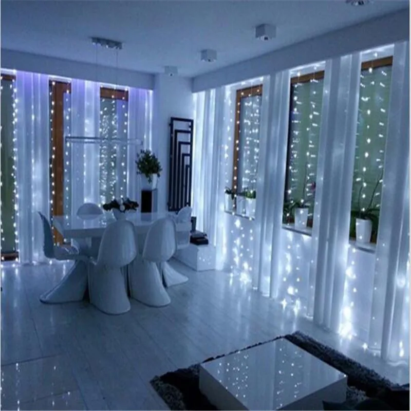 AC220V 180LED Holiday Lighting LED Fairy Star Curtain String luminarias Garland Home Decoration Christmas Wedding Light 2*2M AC220V 180LED Holiday Lighting LED Fairy Star Curtain String luminarias Garland Home Decoration Christmas Wedding Light 2*2M