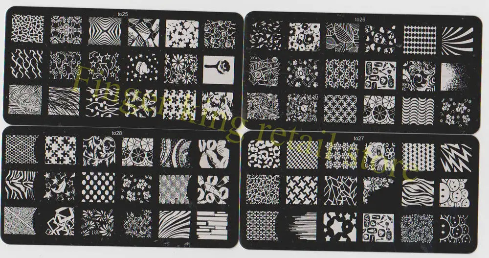 Arte do Unha Placa de Imagem Lote Selo Carimbar Faça Você Mesmo Imagem Placa Modelo To17-32 009 6x12cm 16 Pçs - 23 Beleza e saúde