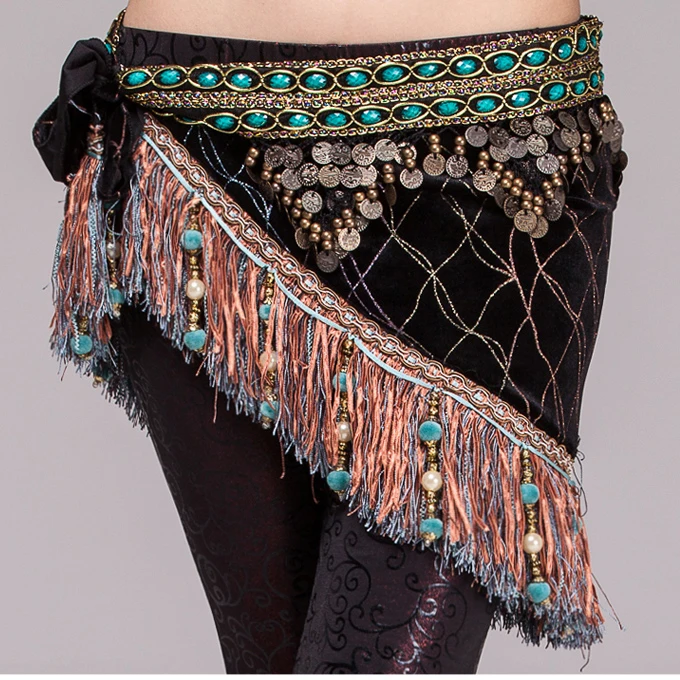 Pakaian Tarian Perut Wanita Beludru Setengah Lingkaran Gypsy Costume - Pakaian pentas dan tarian - Foto 1