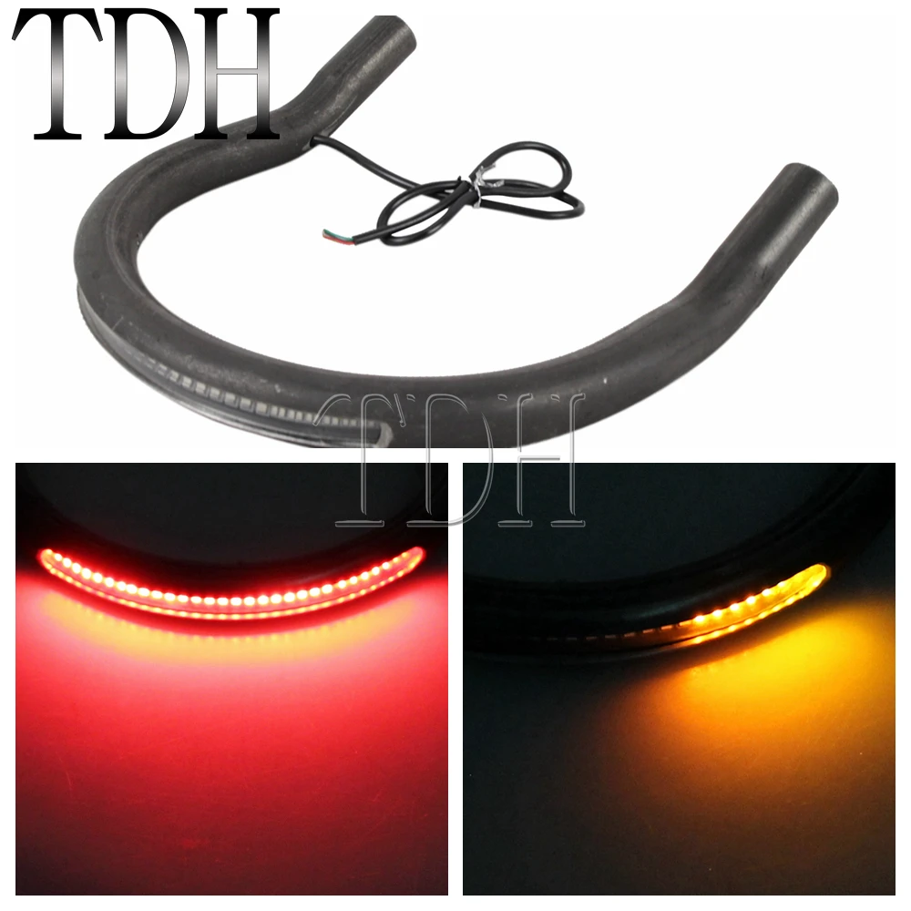 

7/8" Tube Modified Cafe Racer Universal Seat Frame Hoop Brat Loop with LED Brake Turn Singal Light For Honda Suzuki GN125 GS125