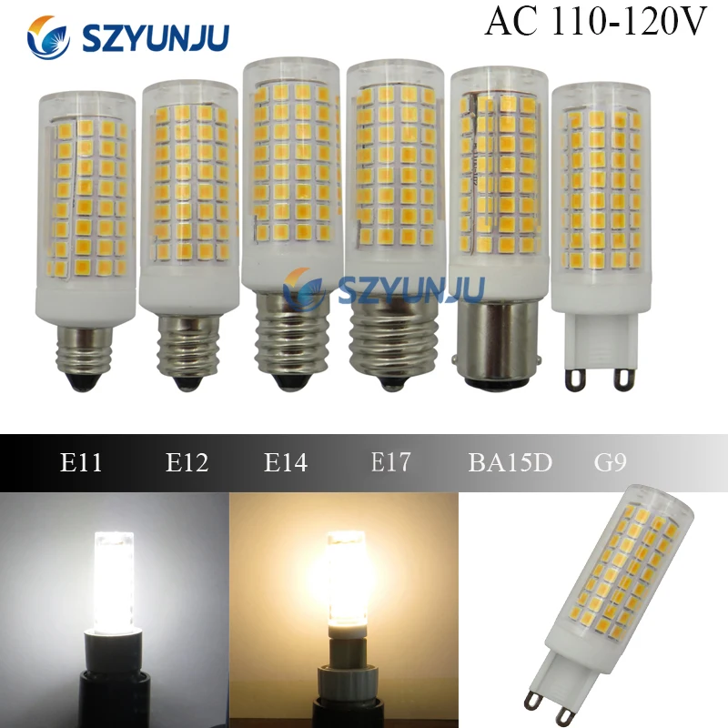 Highlight Led Ceramic bulb mini corn AC110V 120V Dimmable G9 E11 E12 E14 E17 BA15D Energy Saving 10W Replace 100W Halogen Lamp | Освещение
