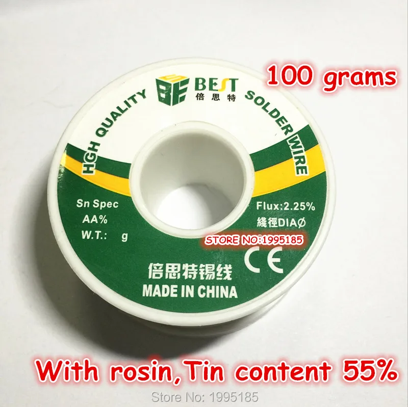 1 PCS BEST 0.8 MM Wire Diameter 0.8MM small soldering tin wire line including rosin. Tin content 55% (100 grams) | Инструменты