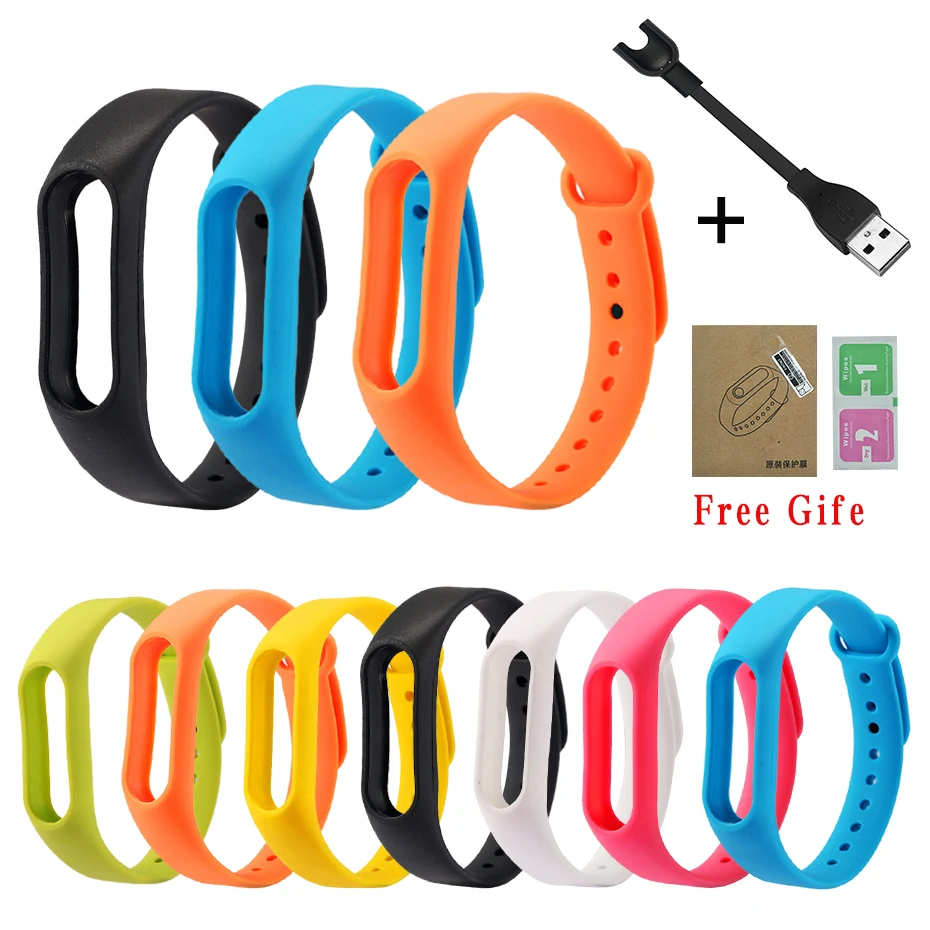 Ремешок на запястье Mi band 2 Силиконовый цветной браслет для xiaomi Band умный Браслет