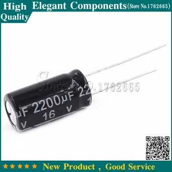 

100PCS 2200UF 16V 16V 2200UF Electrolytic Capacitor 16 V / 2200 UF Size 10*20MM Aluminum Electrolytic Capacitors Free Shipping