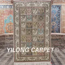 Yilong 3'x5 Тебриз ковер Vantage шелк четыре сезона изысканный Восточный ковер(lh855b3x5