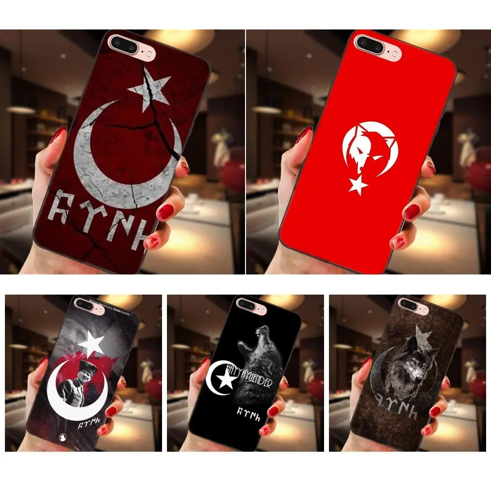 

For Xiaomi Redmi Note 2 3 4 4A 4X 5 5A 6 6A Plus Pro S2 Y2 Soft TPU Mobile Phone Cases Turkey Turkish Flag Wolf