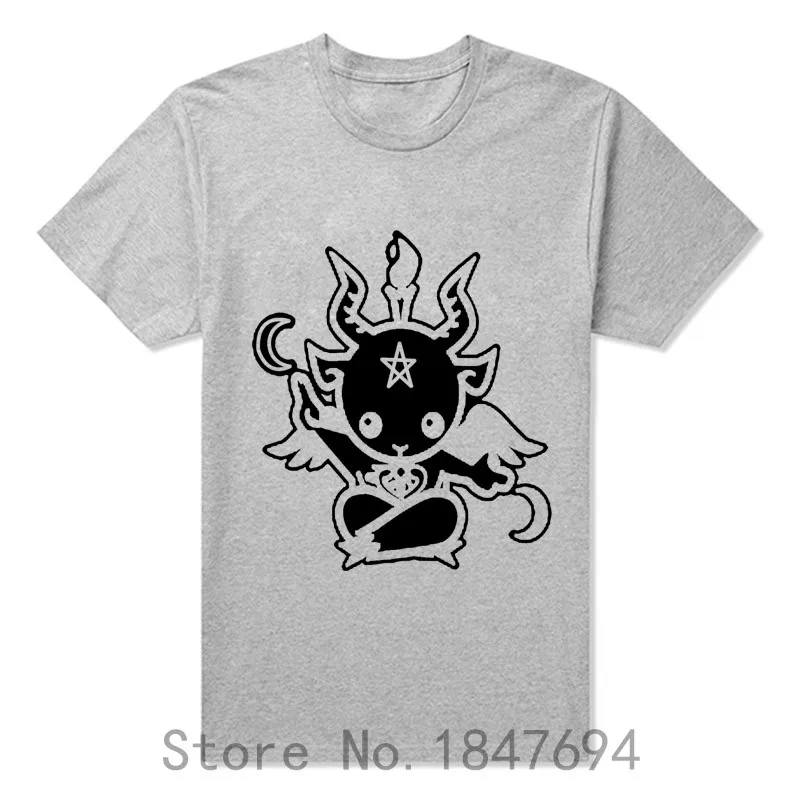 Новая летняя стильная футболка с изображением Сатанинского козла Бафомета из мультфильма, Мужская хлопковая футболка с коротким рукавом и принтом, брендовая футболка