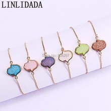 10 шт. модный титановый камень друзовый кварц Хамса застежка-закрутка браслеты ювелирные изделия Регулируемые Цепи Браслеты для женщин