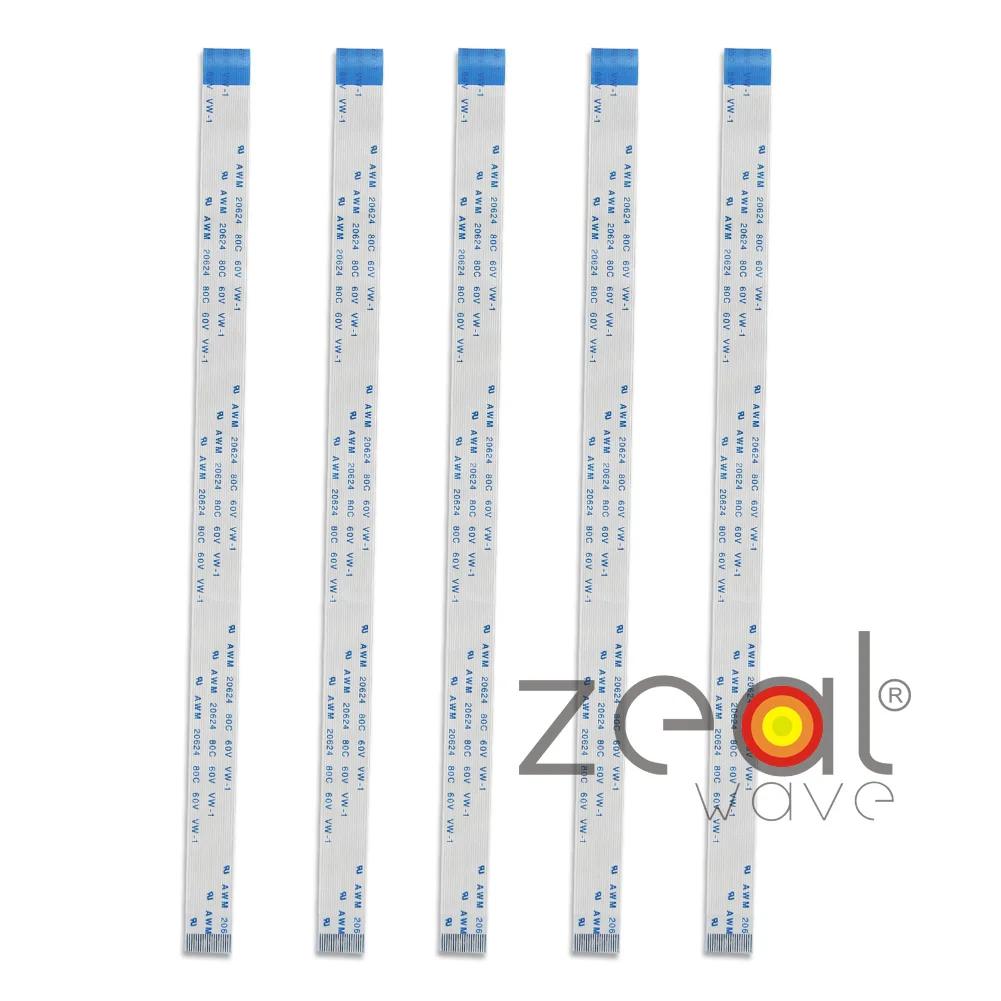 

5pcs 200mm Length 20Pins 0.5mm Pitch FFC Ribbon Flat Cable Reverse Direction