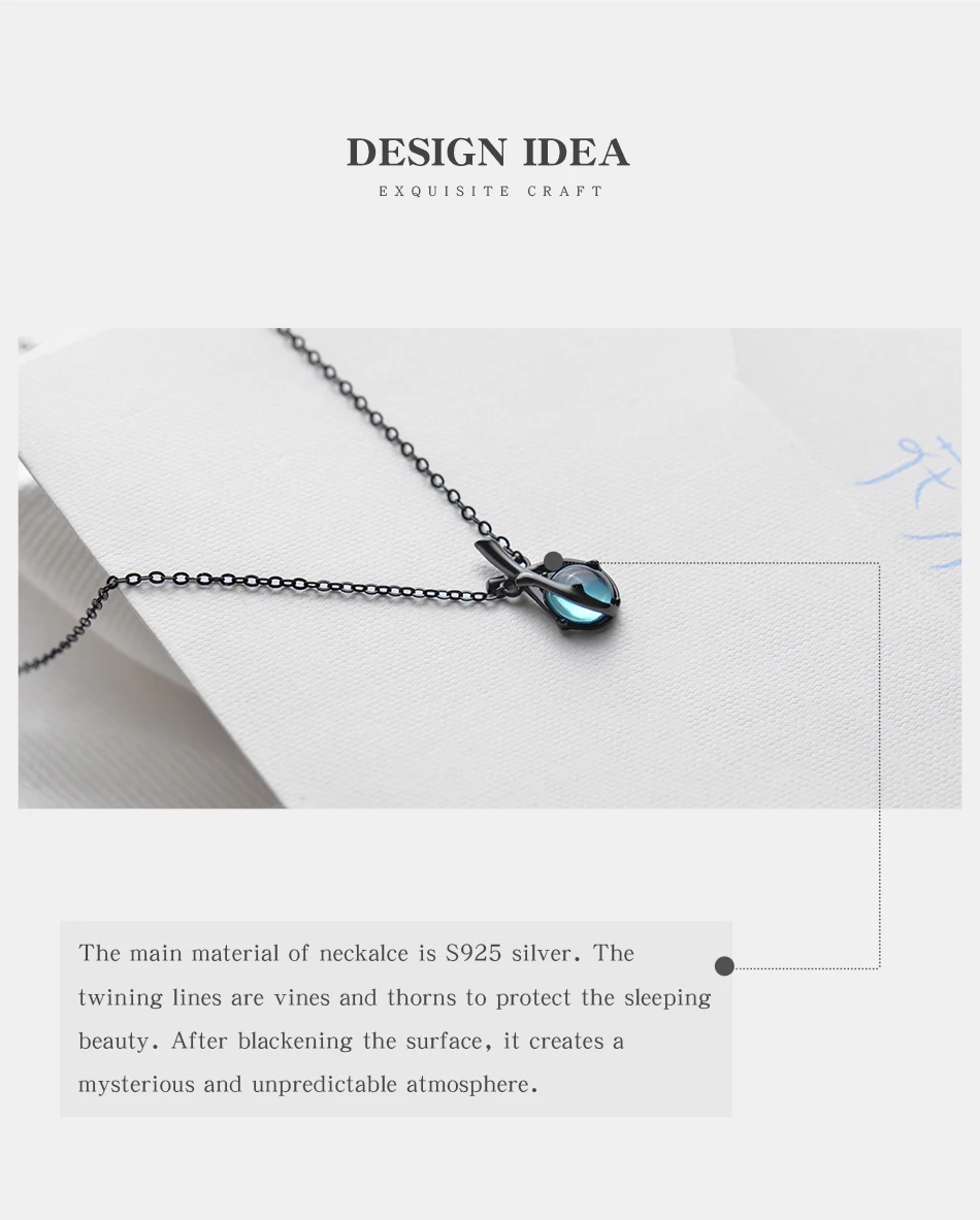 Thaya Original Design Sleeping Beauty Necklace S925 Silver Handmade Crystal Short Collarbone Chain Jewelry Gift