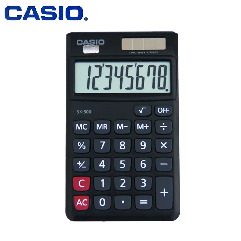 

Casio SX-300 Mini Cute Calculator Portable Carrying Small Solar Calculator Student Test University Simple Business Office Pocket