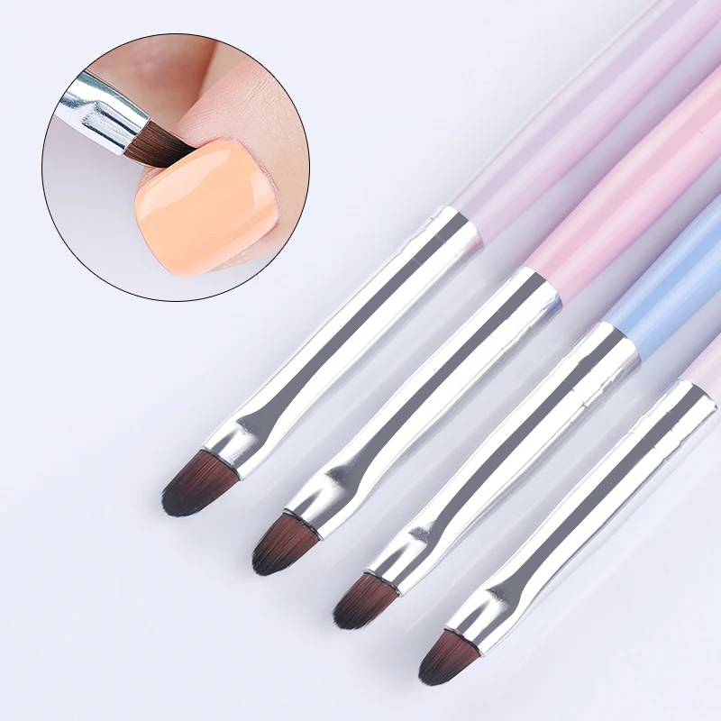 

BORN PRETTY 4 Pcs Round UV Gel Nail Cleaning Brush Set 4 Sizes Cuticle Nail Brush Powder Dust Clean Pen Nail Art Tools Set