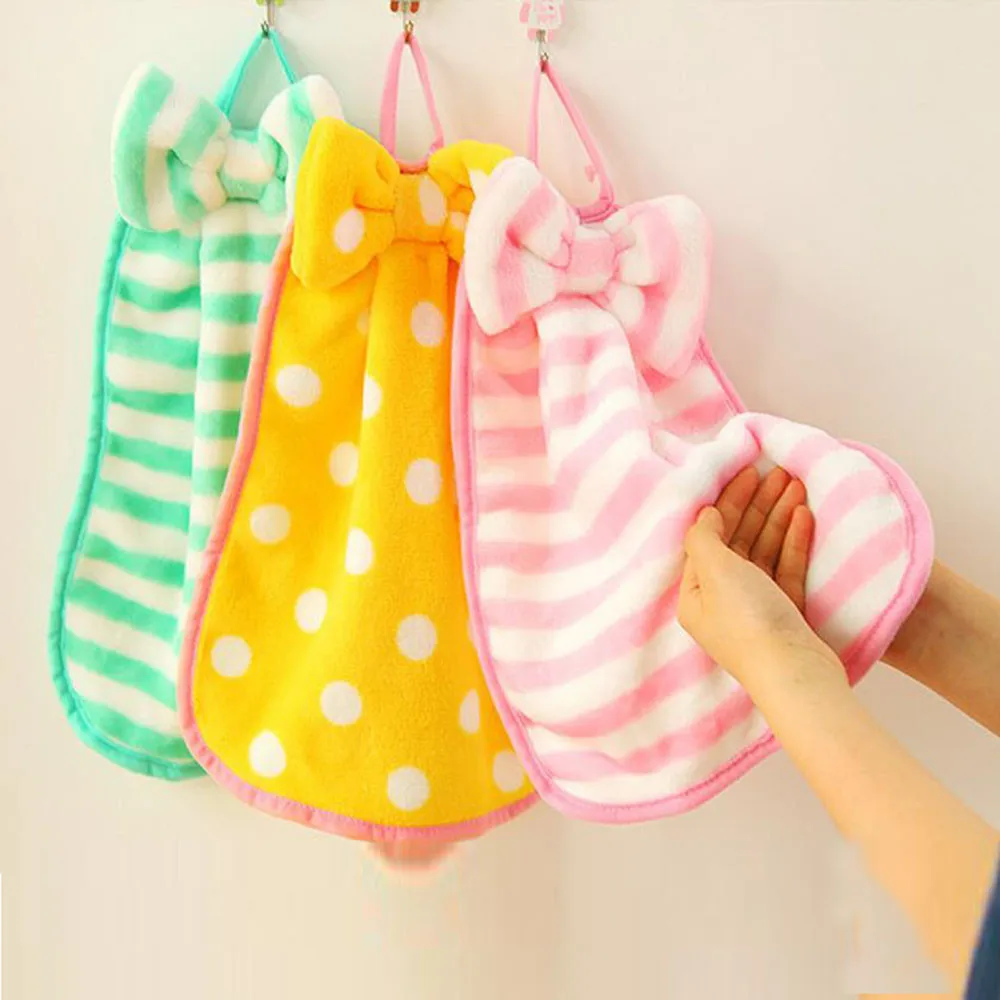 

Children Soft Nursery Hand Towel Soft Plush Bow Animal Hanging Wipe Bathing Towel Kitchen Accessories Extraordinary L*5