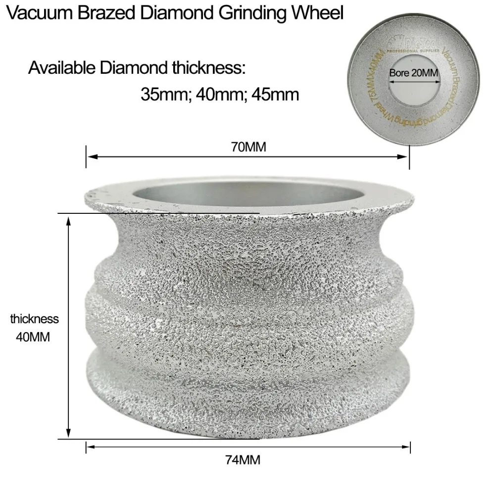 DIATOOL Dia75mmX40mm Diamond профиль шлифовального круга для камня, используемый на угловая шлифовальная машина