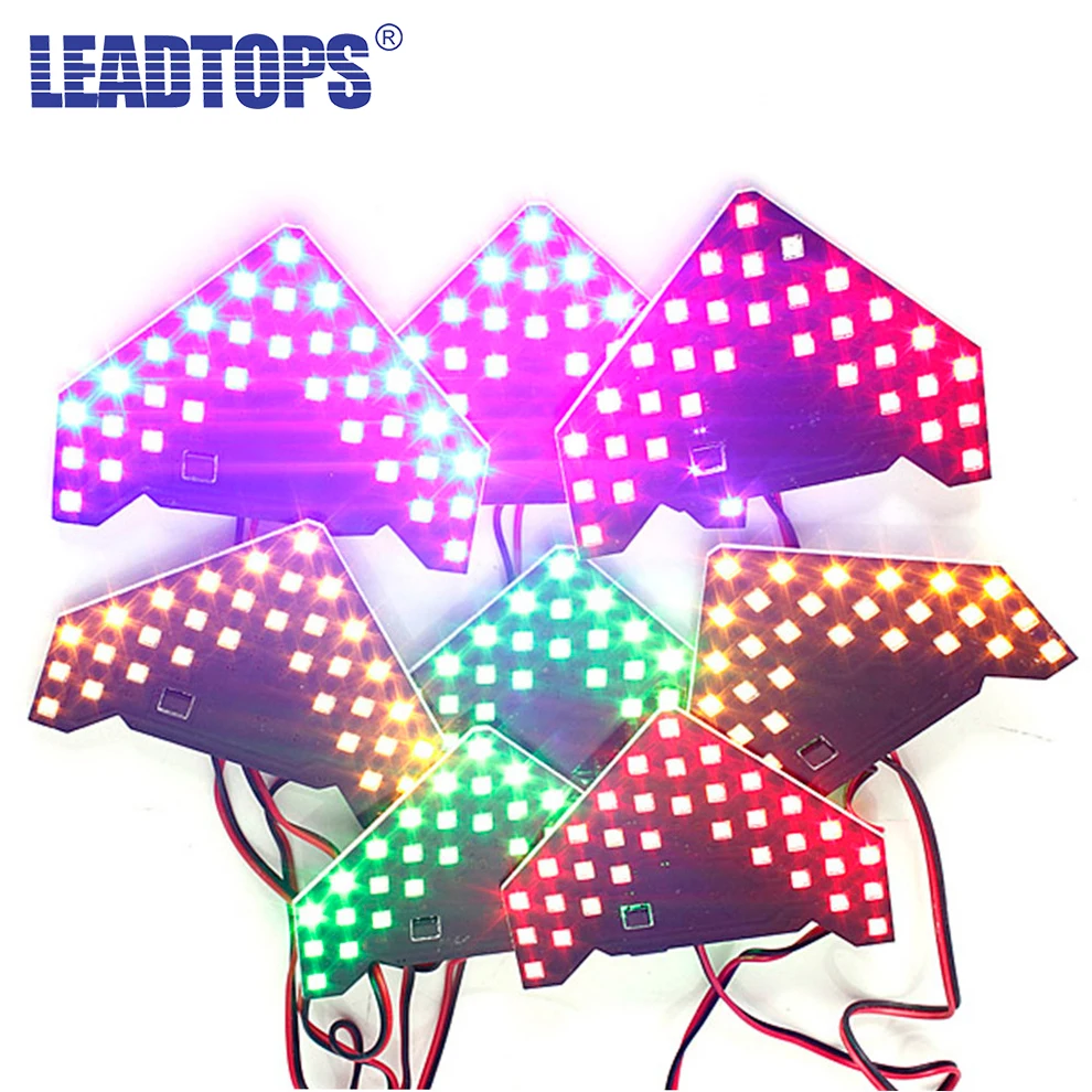 

LEADTOPS 2pcs 33 SMD LED Arrow Panels Car Side Mirror Turn Signal Indicator Light Sequential 5 Color Flash Light BC