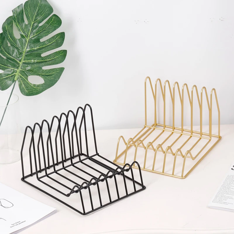 Metal Table Storage Basket Chic Nordic Scandinavian Gold Desk Storage Basket Magazine Organizer bookend Home Decor