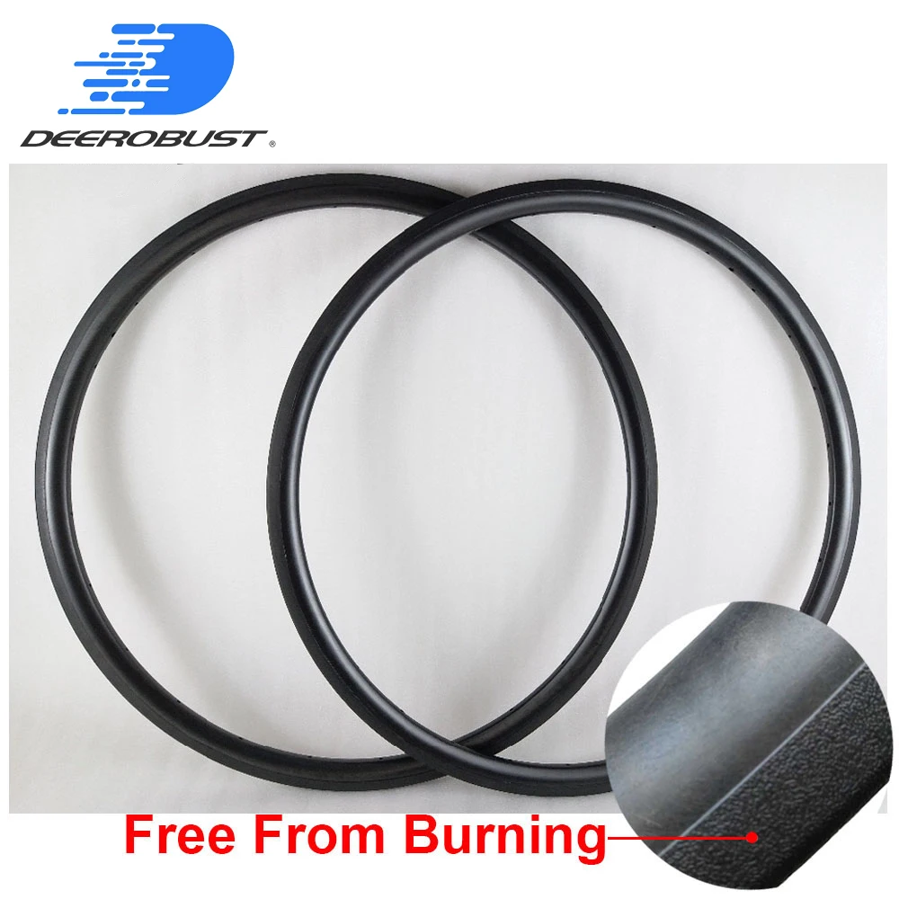 

No Delaminating 700c 30mm x 23mm Clincher Road Bike Carbon Rims Bicycle Rim UD Matte Wheel ROUGH BRAKING SURFACE 20 24 Holes