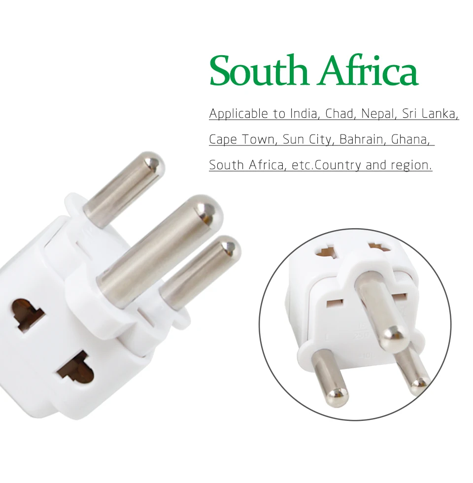 Large South African Conversion Plug Electrical Socket Plugs Two In One Adapter 250V 10A Travel in India Chad Nepal Sri Lanka (5)