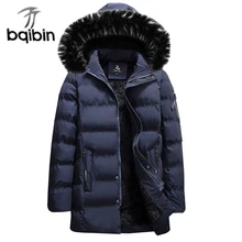 Winter New Jacket Men Slim Thicken Fur Hooded Casual Outwear Warm Parka Mens Brand Clothing Mens Coat