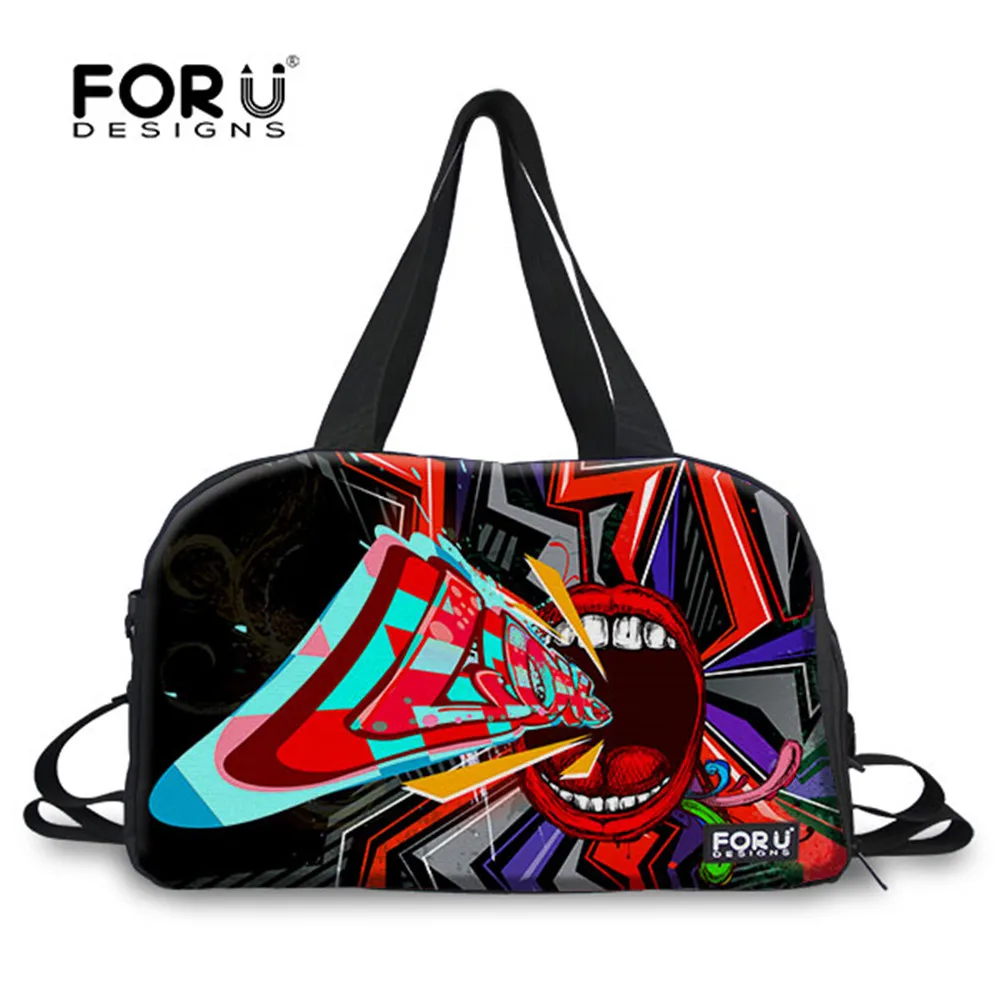 

FORUDESIGNS Colorful Big Mouth Gym Bag Sports Handbags Men with Independent Shoe Socket Yoga Accessories Bags Stylish for Men