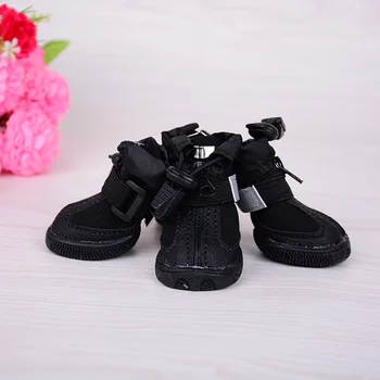 

Top quality hotsale 2802 waterproof big dog shoes all season Pet Puppy winter dog boots outdoor faux leather durable rubber sole