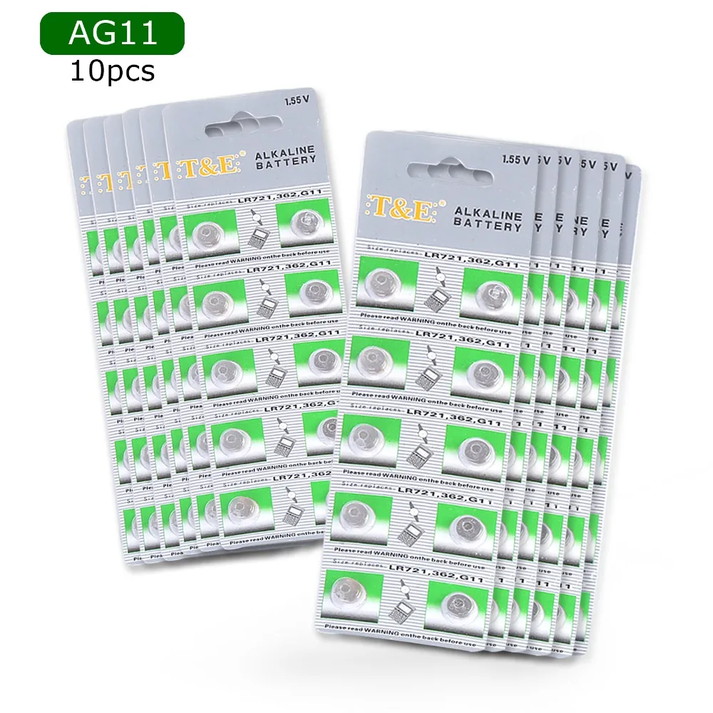 

10 PAck/100pcs Anmas Power AG11 LR721 362 361 SR58 LR58 SR720 V361 V362 Alkaline Button Cell Battery