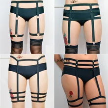 Сексуальная черная нога подвязки хараджуку гастель тело упряжка Бедро жгут бондаж корзина для белья Подвязки, фетиш игрушки на подвеске P0059