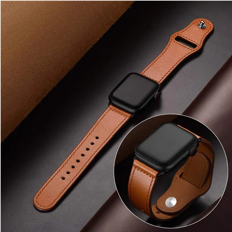 

soft Genuine Leather Loop For Apple Watch Band 44mm 42mm Series 4 3 2 1 for iwatch strap 38mm 40mm