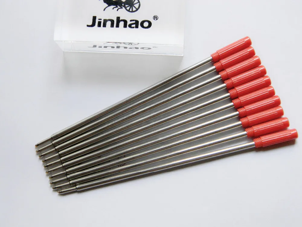 

10Pcs High Quality Red Metal Ballpoint Pen Refills