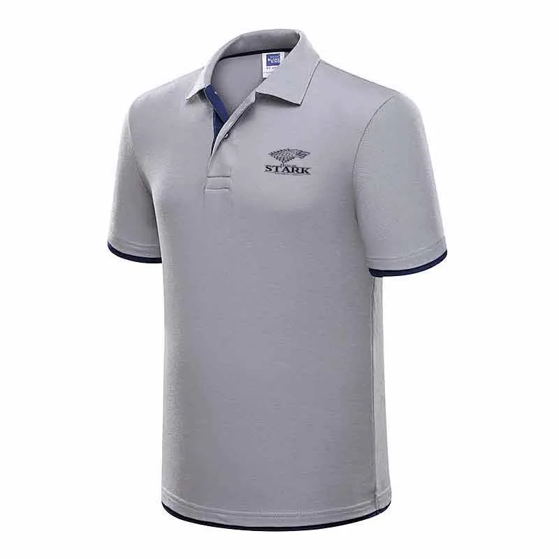 

New men's POLO shirt men's cotton short-sleeved shirt summer solid men's POLO shirt monochromatic printed POLOshirt