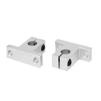 

SK10 10mm Shaft Inner Diameter Rail Linear Motion Guide Support Silver Tone 2pcs