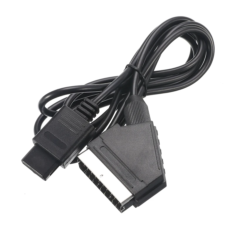ПВХ RGB Скарт видео av-кабель шнур свинцовый игровой 1,8 м RGB видео кабель для PAL супер для nintendo N64 NGC SNES черный