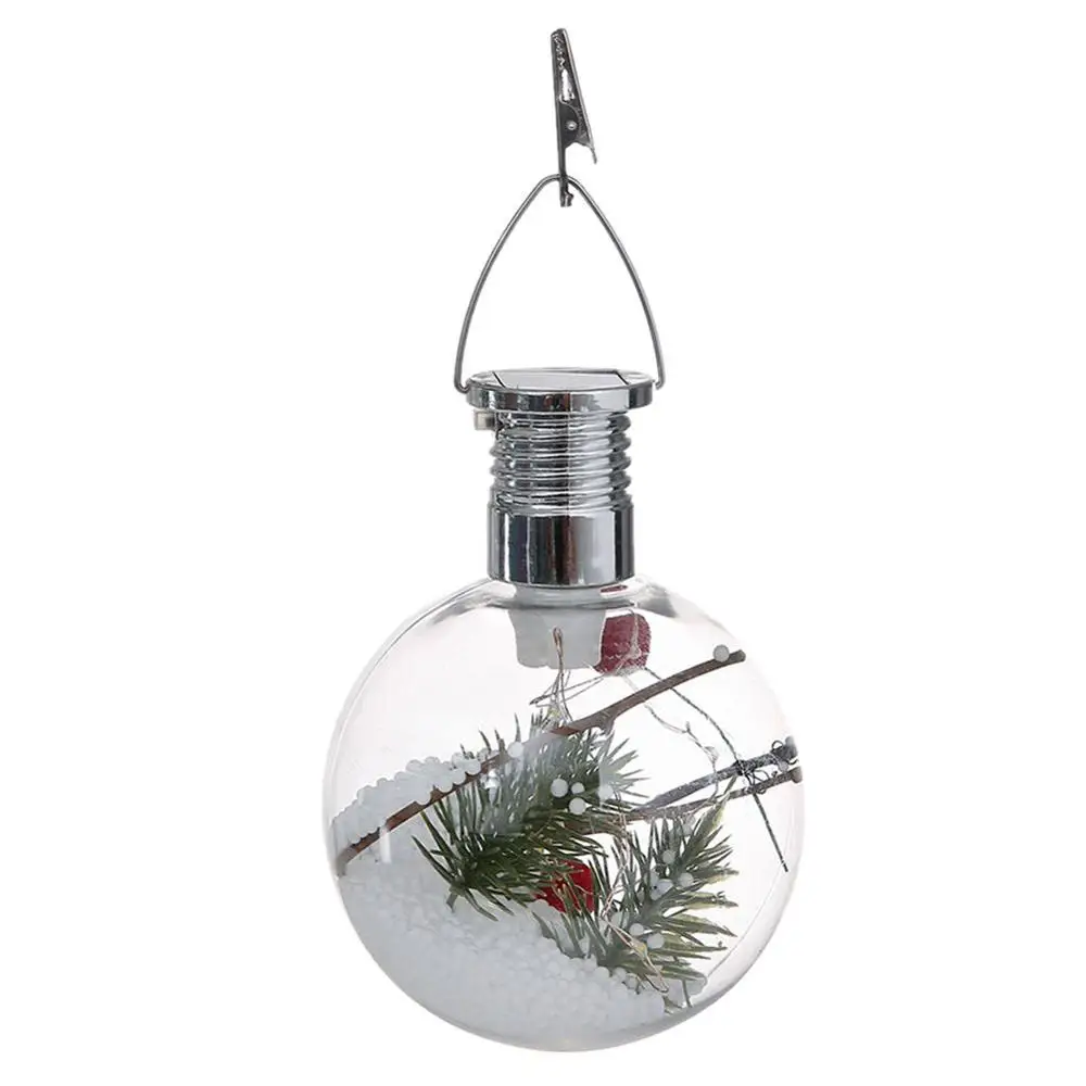 Solar Energy Ball Copper Line Christmas Tree Decoration Hanging Lights Household Bedroom Courtyard Hanging Small Night Lights - Emitting Color: 4
