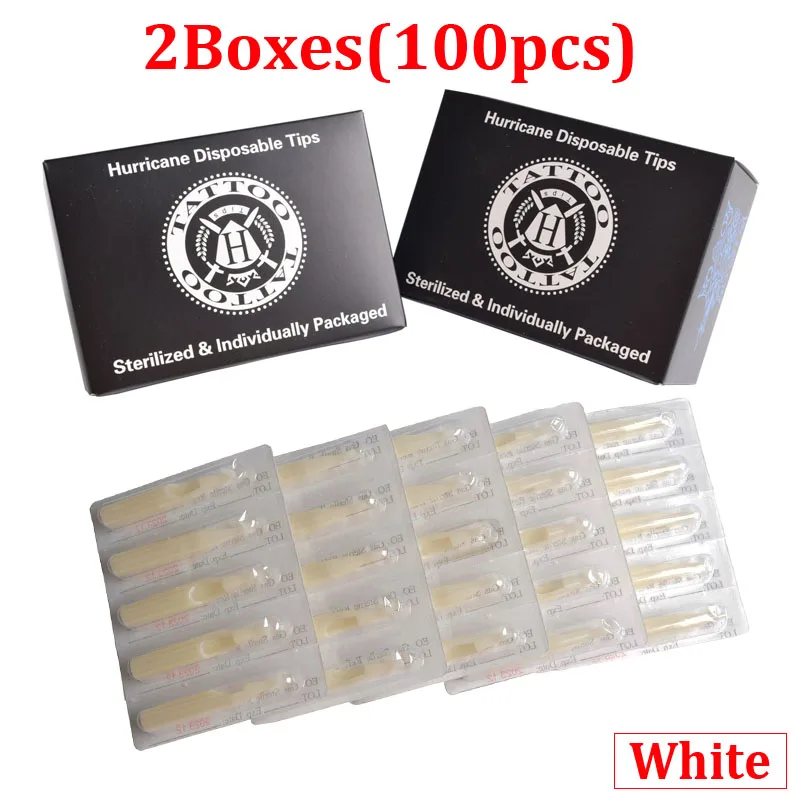 

100pcs/lot White Tattoo Tips RT/FT Tatoo Disposable Tubes Flat Plastic Nozzles Tube Tattoo Accessories Round Disposable Nozz