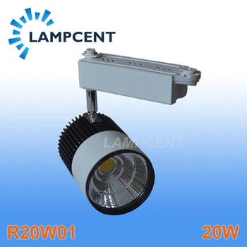 

Free shiping LED track light 20W COB high lumens high quality commercial light rail lamp