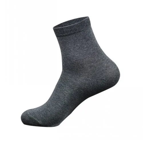 Casual Men Tube Socks Cotton Sweat-absorbent Breathable Socks Man Solid Color Business Socks Male 3Pairs/lot=6pieces - Цвет: Dark grayD