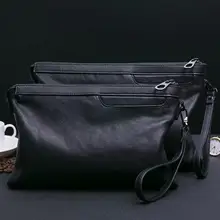 Мужские сумки из овечьей кожи, мужской клатч, сумка-конверт, мужская кожаная сумка, повседневная мягкая кожаная сумка-клатч на молнии, сумочка-браслет