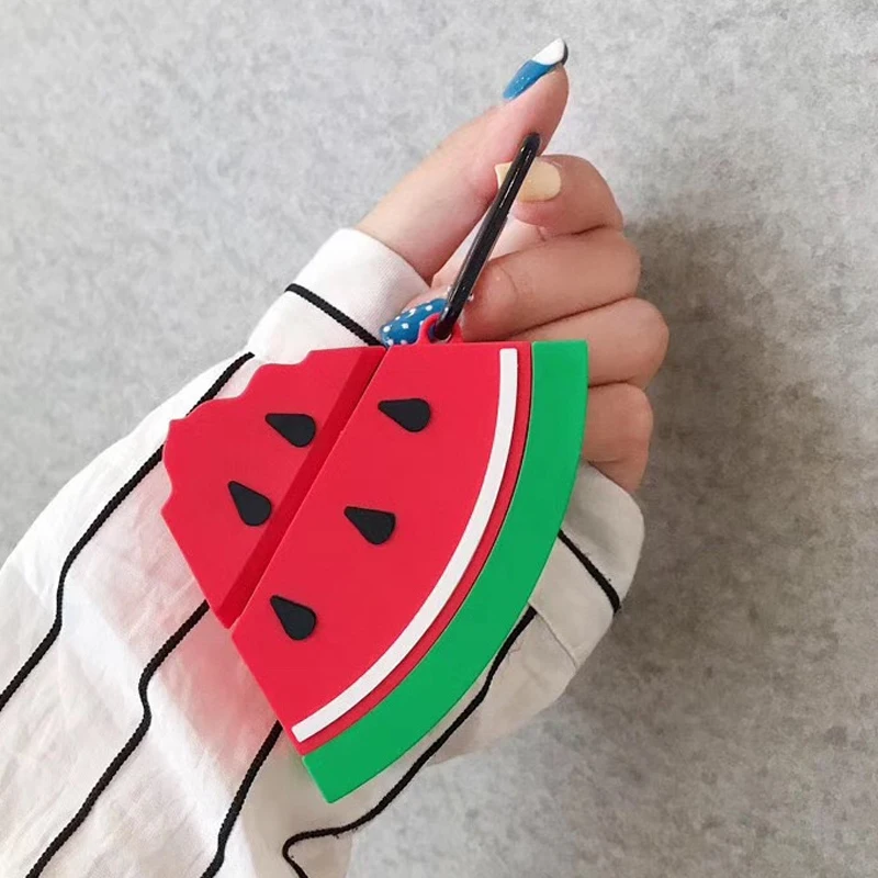 

Cartoon Fruits watermelon Wireless Bluetooth Earphone Case For Apple AirPods Silicone Charging box Headphones Cases Accessories