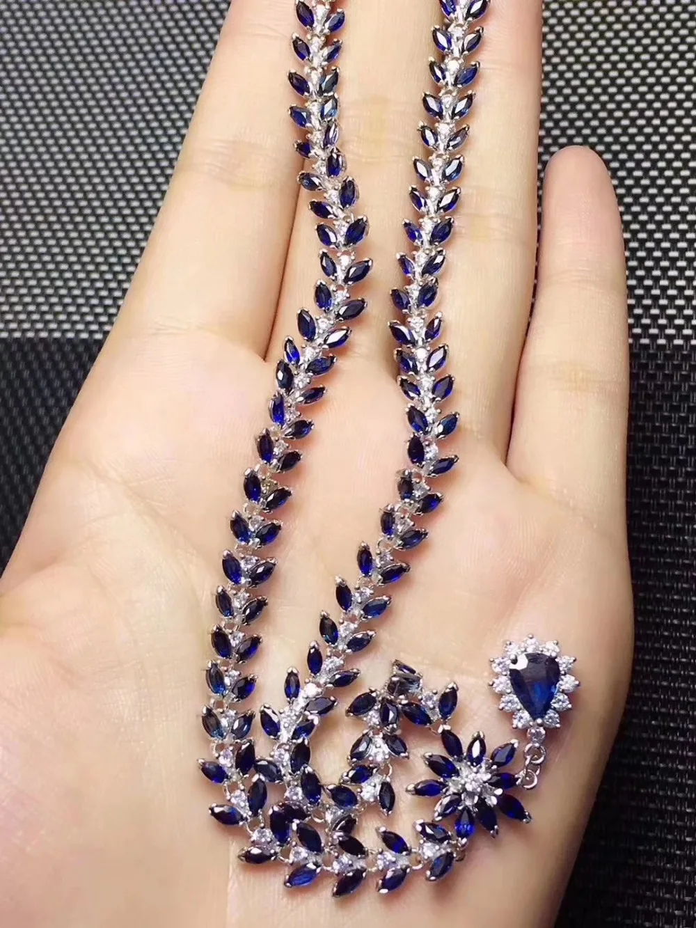 Верность натуральный 2*4 мм сапфир пандант ожерелья s925 серебро благородные Роскошные ювелирные изделия для женщин натуральный синий драгоценный камень