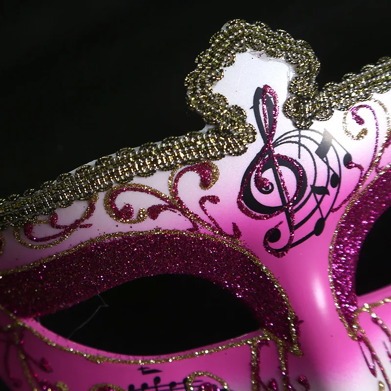 Half Face Lady Crown Half Face Mask Gentleman Party Christmas Ball Venetian Mask Gold Powder Decoration Goddess Cosplay