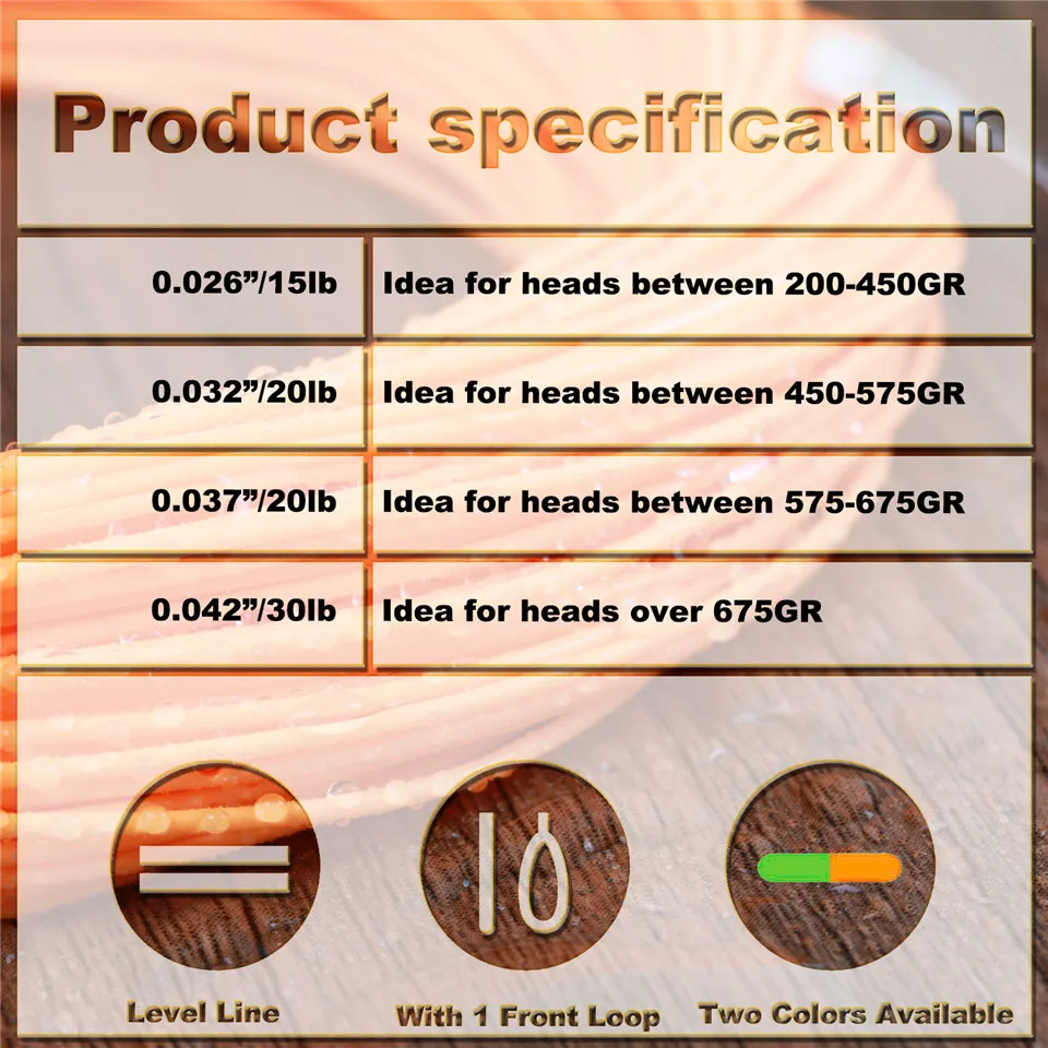 Maximumcatch 0.026 ''0.032'' 0.037 ''0.042 ''Fly اطلاق النار خط/تشغيل خط مع الجبهة حلقة صنارة صيد السمك بذبابة الصيد الصناعية