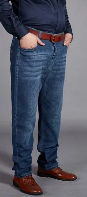 Зимние джинсы больших размеров, мужские брюки 6XL 7XL 8XL 9XL 10XL, повседневные длинные штаны больших размеров 44, 46, 48, 50, 52, эластичные осенние классические новые - Цвет: picture color